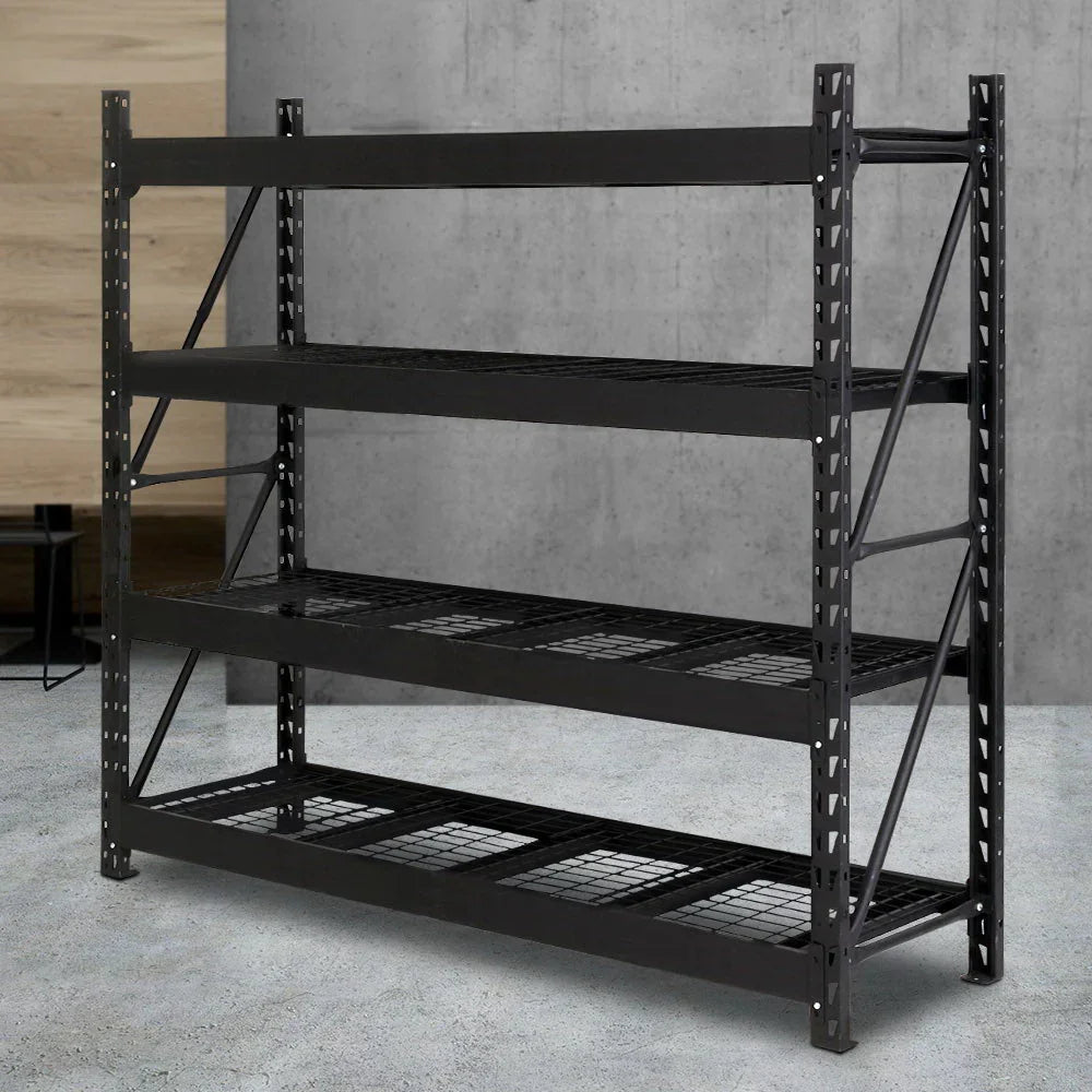 Giantz 2Mx2M Garage Shelving Warehouse Pallet Racking Storage Shelve Black - Flea Market